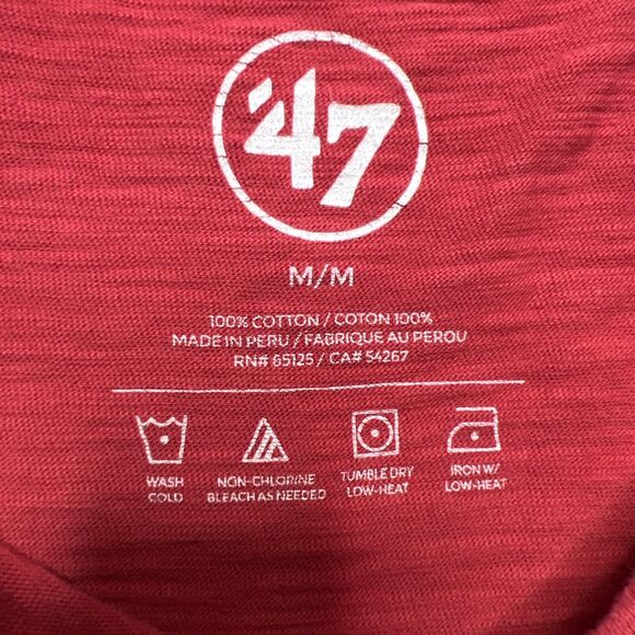 47 Brand NBA Houston Rockets Red Logo T-Shirt Medium Slub Knit Basketball - Picture 4 of 7